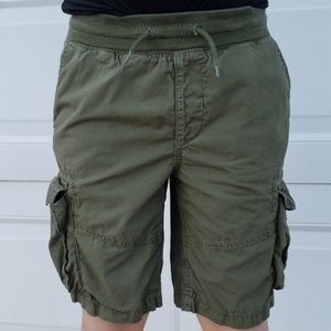 Boys' Pull-On Olive Poplin Cargo Shorts Sz. L (10)